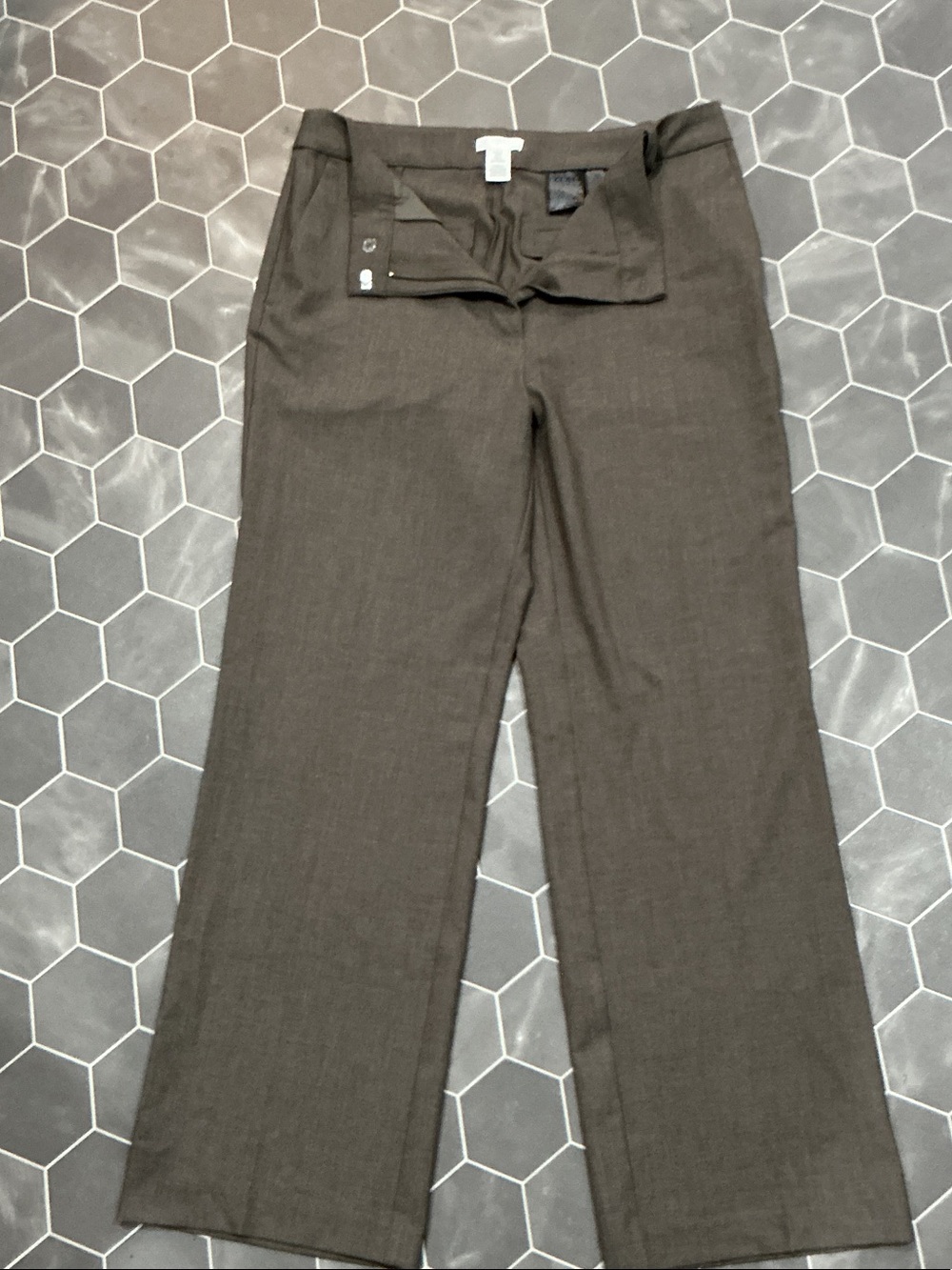 H&M Dark Brown Wide-Leg Dress Trousers